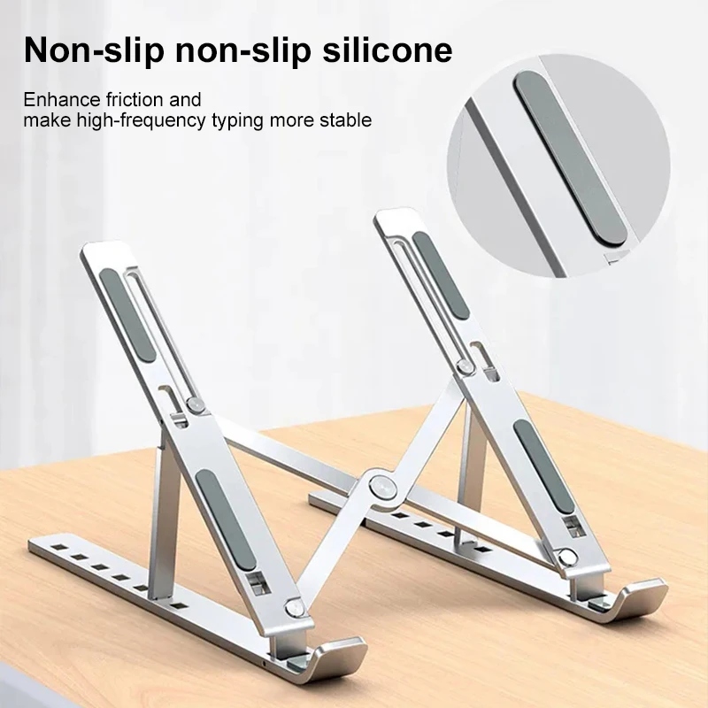 Compatible with 10 to 15.6 Inches Laptops Portable Laptop Stand Aluminium Foldable notebook Stand For Macbook Lenovo DELL