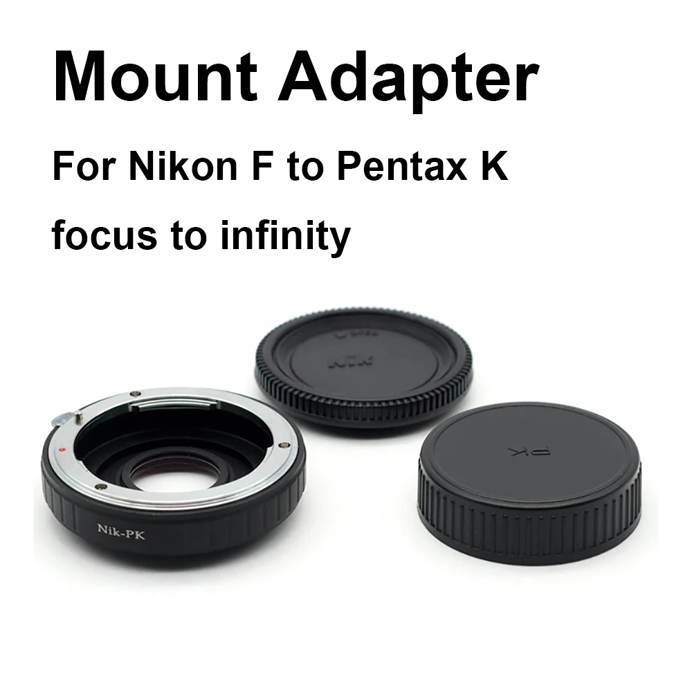 Nik F - PK For Nikon F mount lens Pentax K PK mount camera Mount Adapter Ring KA KAF with Correction Glass Focus to infinity