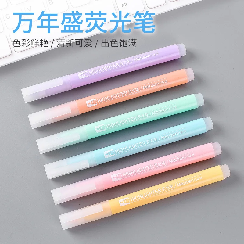 

Makaron Six Color Highlighter Student Mark Graffiti Pen Fresh Candy Hand Pen W-885-6