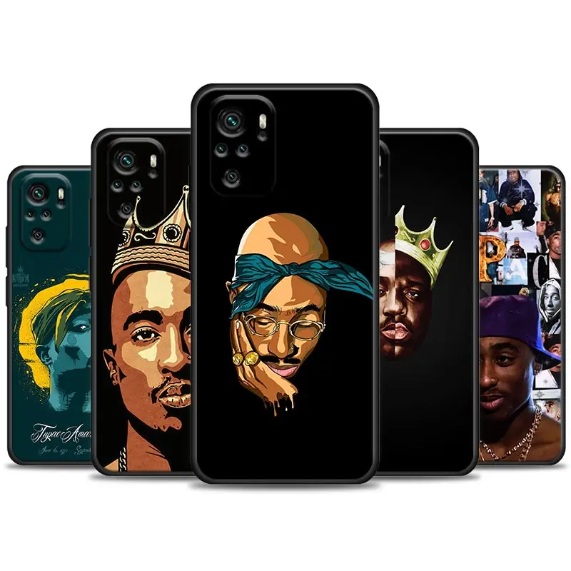 

Phone Case for Redmi Note 7 8 8T 9 9S 9T 10 11 11S 11E Pro plus 4G 5G Soft Silicone Case Cover Enoda Rapper 2pac Tupac