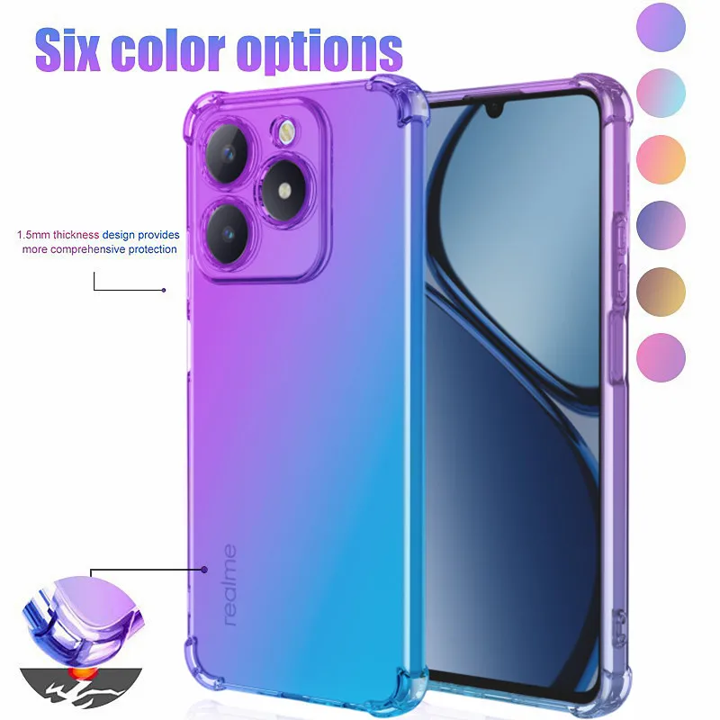 Противоударная градиентная подушка безопасности ТПУ для Realme C61 C63 C65 C67 C51 C53 C55 4G