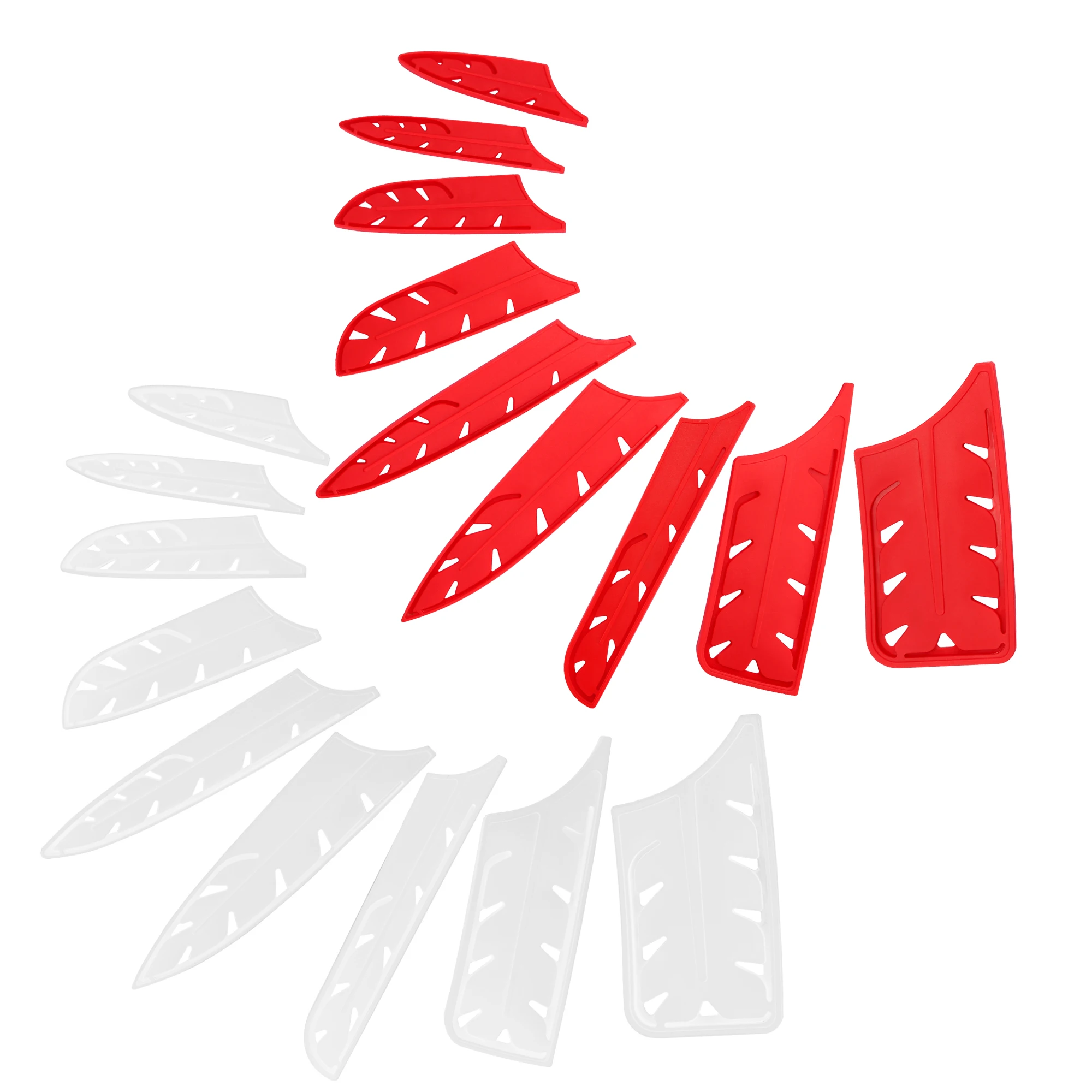 

XYJ Knife Blade Cover Sheath Pp Plastic Feather Shape Knives Edge Guard White Red