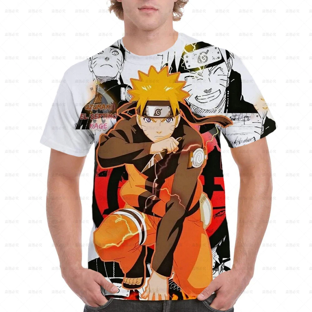 

Fashion Summer T Shirts Men 2022 3D Naruto Print Men T Shirt Breathable Street Style Patchwork Print T Shirt Men Size 6XL