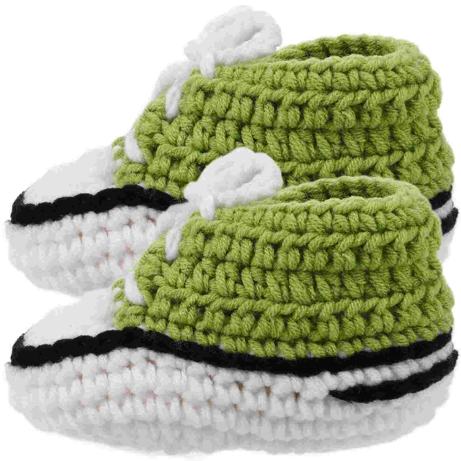 Пинетки Вязаные носки Обувь ручной работы для младенцев 12 см (розовые) вязаная