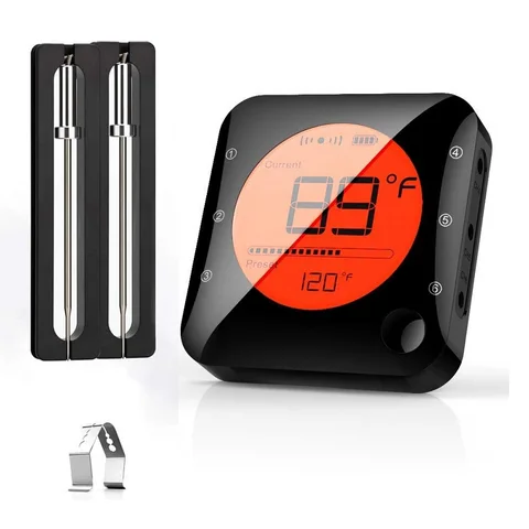 Bluetooth-термометр для мяса Jinutus, беспроводной цифровой Кухонный Термометр для гриля с 6 щупами для барбекю, курильницы, духовки