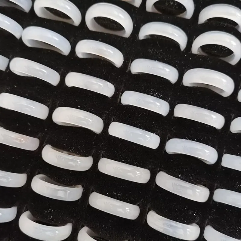 Круглые кольца из натурального агата