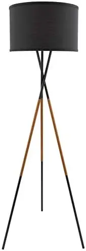 

60" Modern Tripod LED Floor Lamp + 9W Bulb (Energy Efficient/Eco-Friendly), Honey Beige Drum Shade, Oil Rubbed Bronze Finish