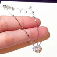 ydl luxury bling zircon love heart shape necklace high quality exquisite feminia women choker wedding bridal jewelry pendant