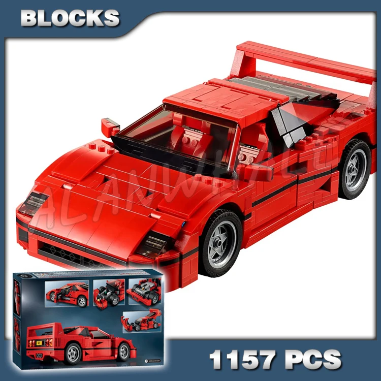 

1157pcs Creative Expert F40 Super Sports Cars Racing-Red Bodywork Windscreen 10567 Building Blocks Toys Compatible With Model