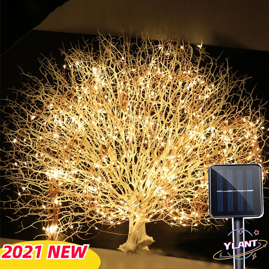 

Outdoor 2Mx10 200LED Solar Vines Branch LED String Fairy Light Outdoor Garden Fence Tree LED String Fairy Branch Light