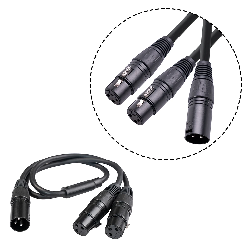 

PVC Male to Dual Female 3 Pin Cable Recorder Amplifier Connector Splitter Electronic Device Component Adaptor 50cm