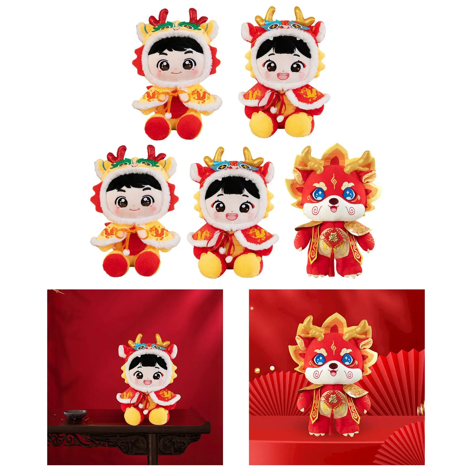 Китайский Новый год 2024 новогодние дракона плюшевая кукла украшение милая мягкая