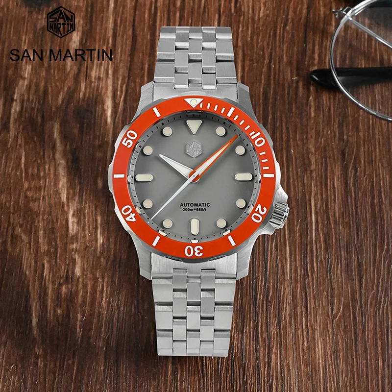 

San Martin Original Mens Watch Luxury NH35 Dive Automatic Mechanical Sapphire 20Bar BGW-9 Luminous Watch Relógio masculino
