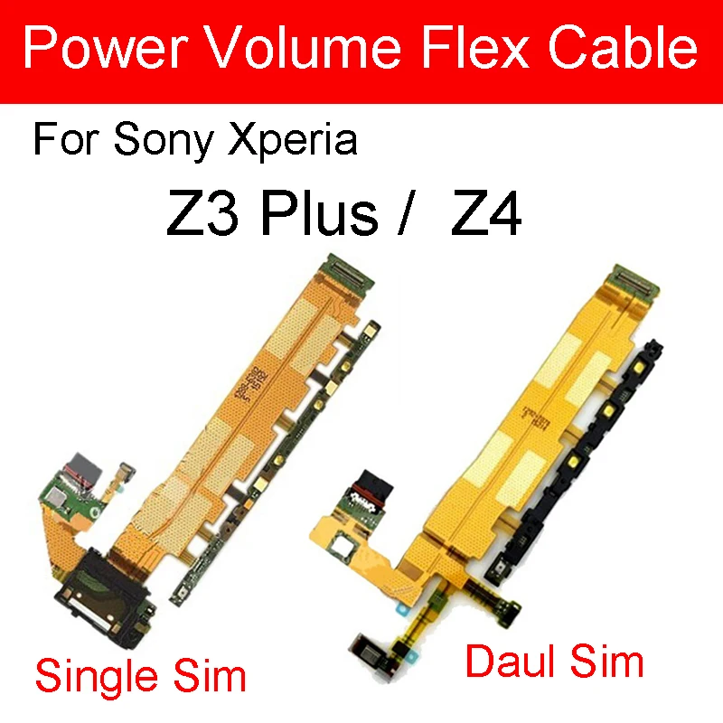 

For Sony Xperia Z4 Z3+ Z3 Plus E6553 E6533 Power on off Flex Cable & Volume charging Repair Parts
