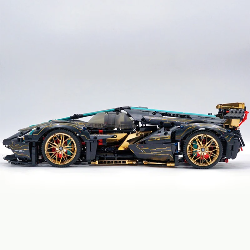 MOYU 88001 технический Супер гоночный автомобиль строительные блоки MOC RC V12 модель