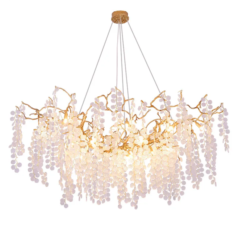 

Modern Luxury Chandeliers Lighting Gold Hanging Lamp Crystal Glass Pendant Lamp for Living Room Dining Bedroom