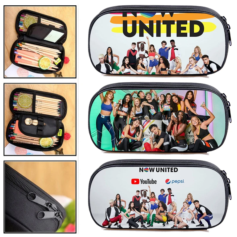 

Чехол для карандашей Now United, 3D Аниме NU, школьные принадлежности, сумка для макияжа, косметички, сумка на молнии, теперь Объединенный чехол для...