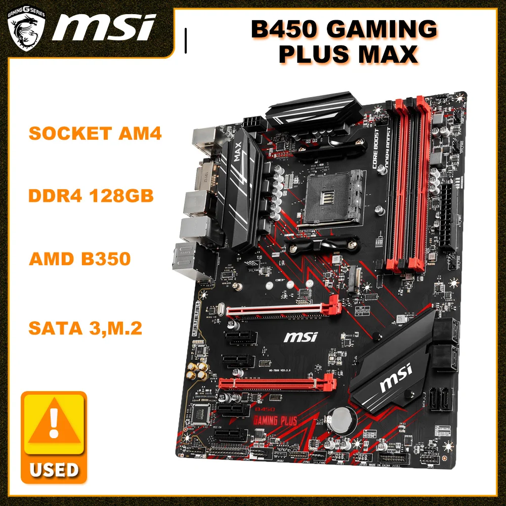 

MSI B450 GAMING PLUS MAX AMD B450 Motherboard Support Ryzen 7 5800 Ryzen 5 5600G AM4 CPUs SATAIII M.2 DDR4 128GB PCI-E 3.0 ATX