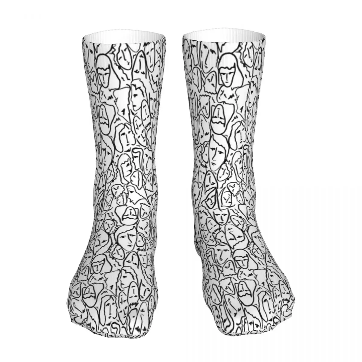 

Call Me By Your Name Elios Faces In Black Outlines On White CMBYN LGBT Sock Socks Men Women Polyester Stockings Customizable