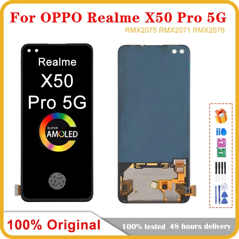 Оригинальный ЖК-дисплей AMOLED для OPPO Realme X50 Pro 5G RMX2075 RMX2071 сенсорный экран с
