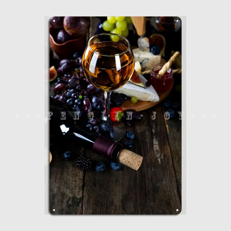 

Белое вино с виноградом, металлический знак, для клуба, гостиной, индивидуальные тарелки, жестяные знаки, плакаты