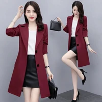 trench coat womens 2022 new spring autumn high end fashion drape windbreaker jacket women casual large size thin long overcoat