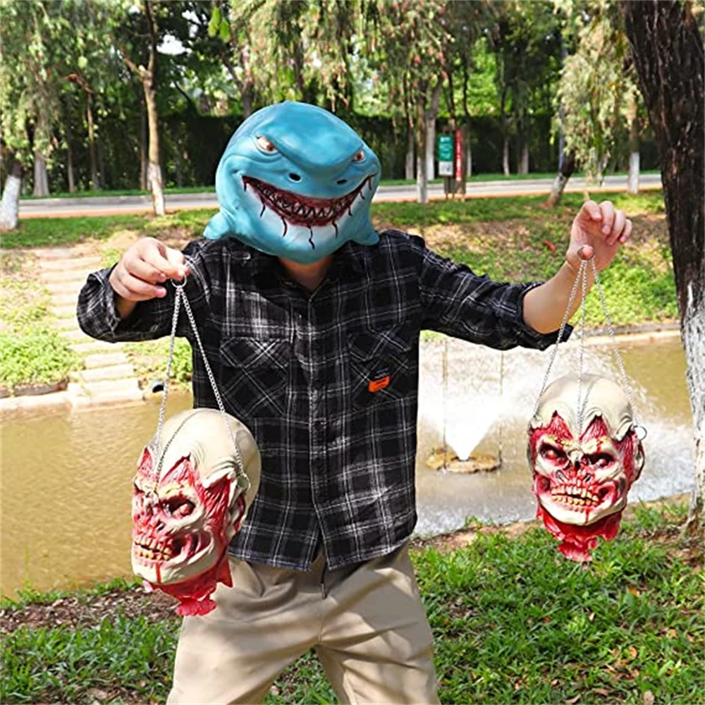 

Animal Cosplay Props Shark Costume Mask Novelty Halloween Fancy Dress Party Latex Fish Head Mask