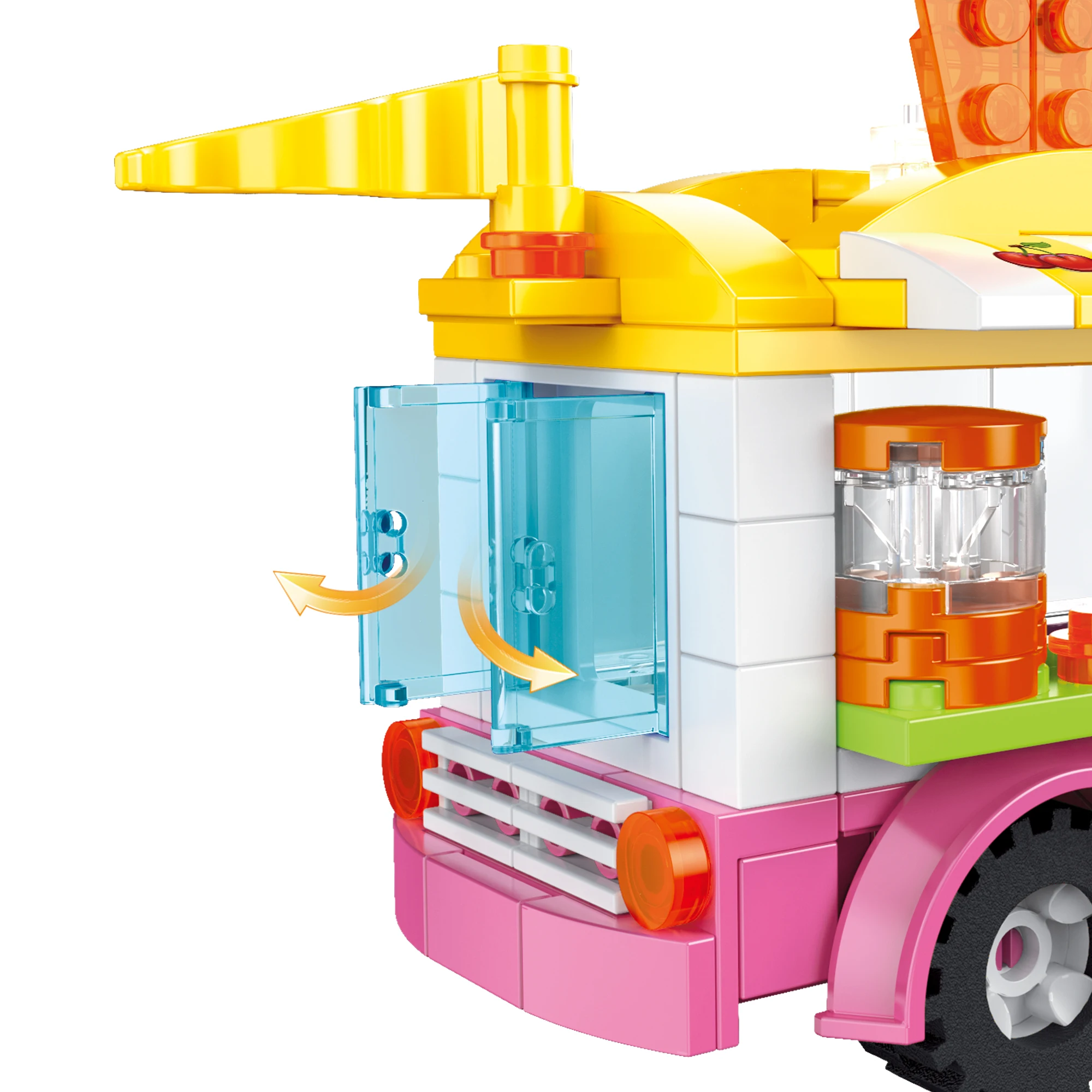 Мини-мороженое COGO модель с видом на улицу Кемпинговый автомобиль кирпичи игрушки