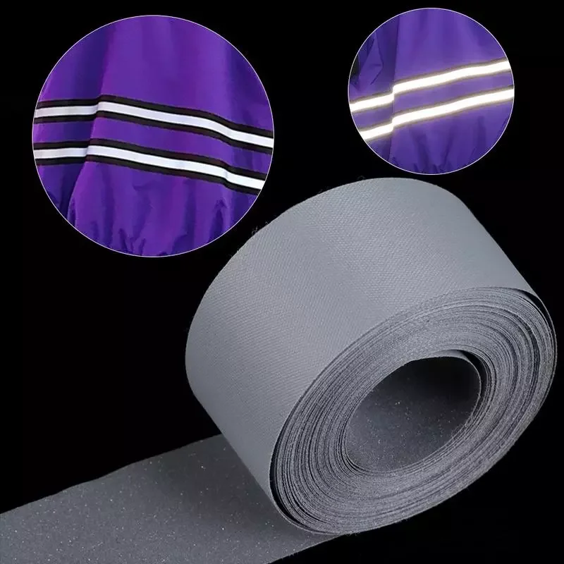 

DIY Reflective Strip Heat Transfered Tape Sticker for Handmade Clothing Bag Shoes Iron on Safety Clothing Reflective Material
