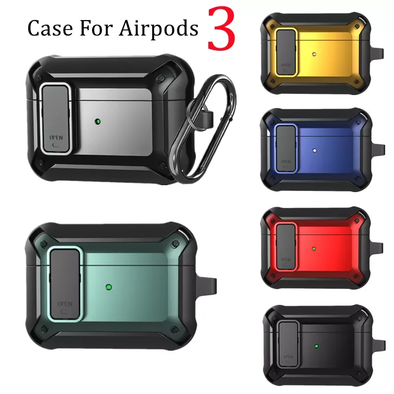 

For Airpods 3 Case 2022 New Cover Soft Silicone PC Earbuds Protective Shell on For Apple 3rd Generation with Buckle Hook