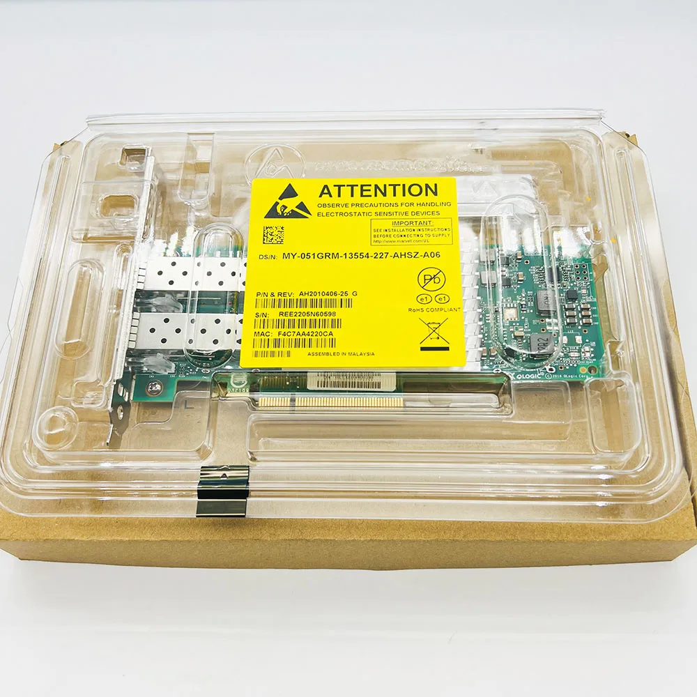 Для сетевой карты Dell QLogic QL41262HFCU-DE QL41262 10G 25Gsfp28 51GRM 051GRM 0415DK 415DK SFP28