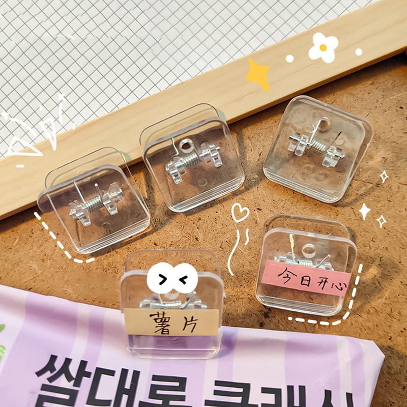 

5Pcs Acrylic Clamp Paper Clips Ticket Holder Paper Documents Bookmark Binder Clip School Office Supplies Bookmark Flipchart