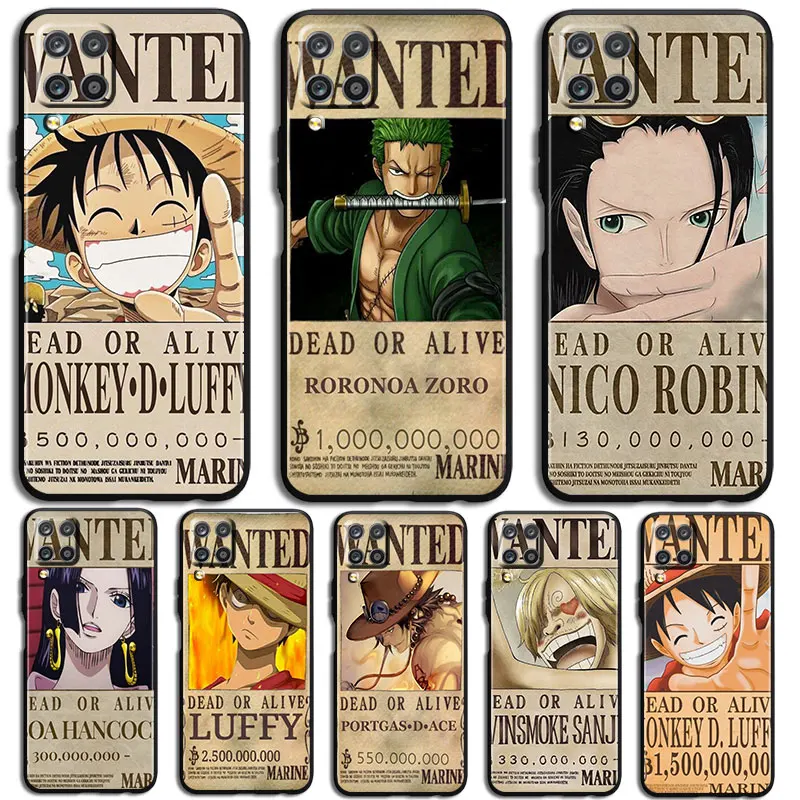 

One Piece Wanted Phone Case For Samsung Galaxy A10 A20 A30 A2 Core A40 A50 S A60 A70S A70 A80 A90 Black luxury Funda Cover Back