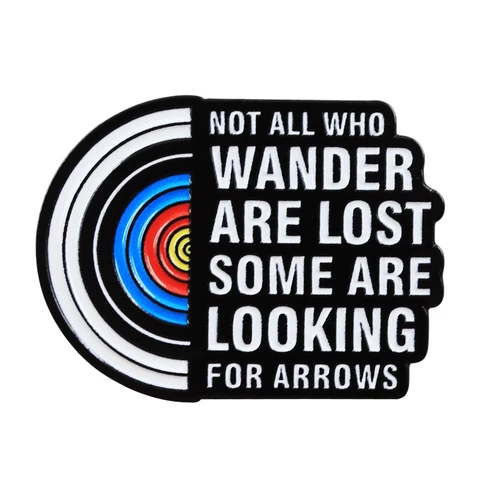 Эмалированная брошь "Не все, кто странствуют..."