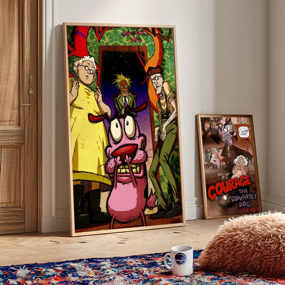 C-Courage The C-Cowardly Dog Клейкая Настенная Живопись Винтажный Постер Породы Собаки