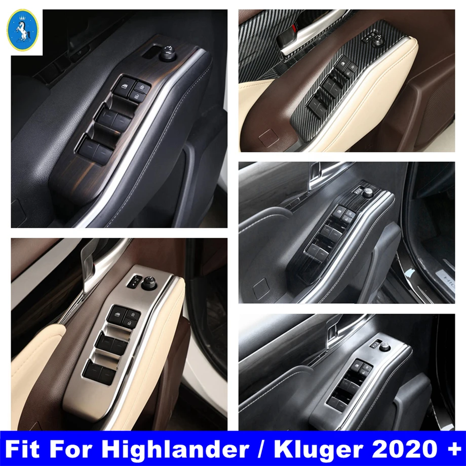 

Door Handle Panel Armrest Window Glass Lift Switch Cover Trim For Toyota Highlander / Kluger 2020 - 2023 Interior Accessories