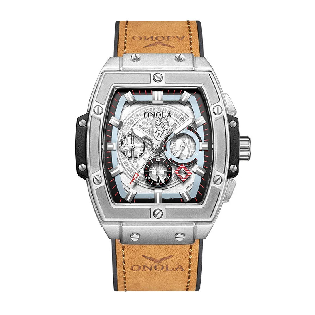 

ONOLA Wrist Watches for Men Quartz Leather Blue Male Clock 2021 Fashion Casual Top Brand Wristwatches with Date