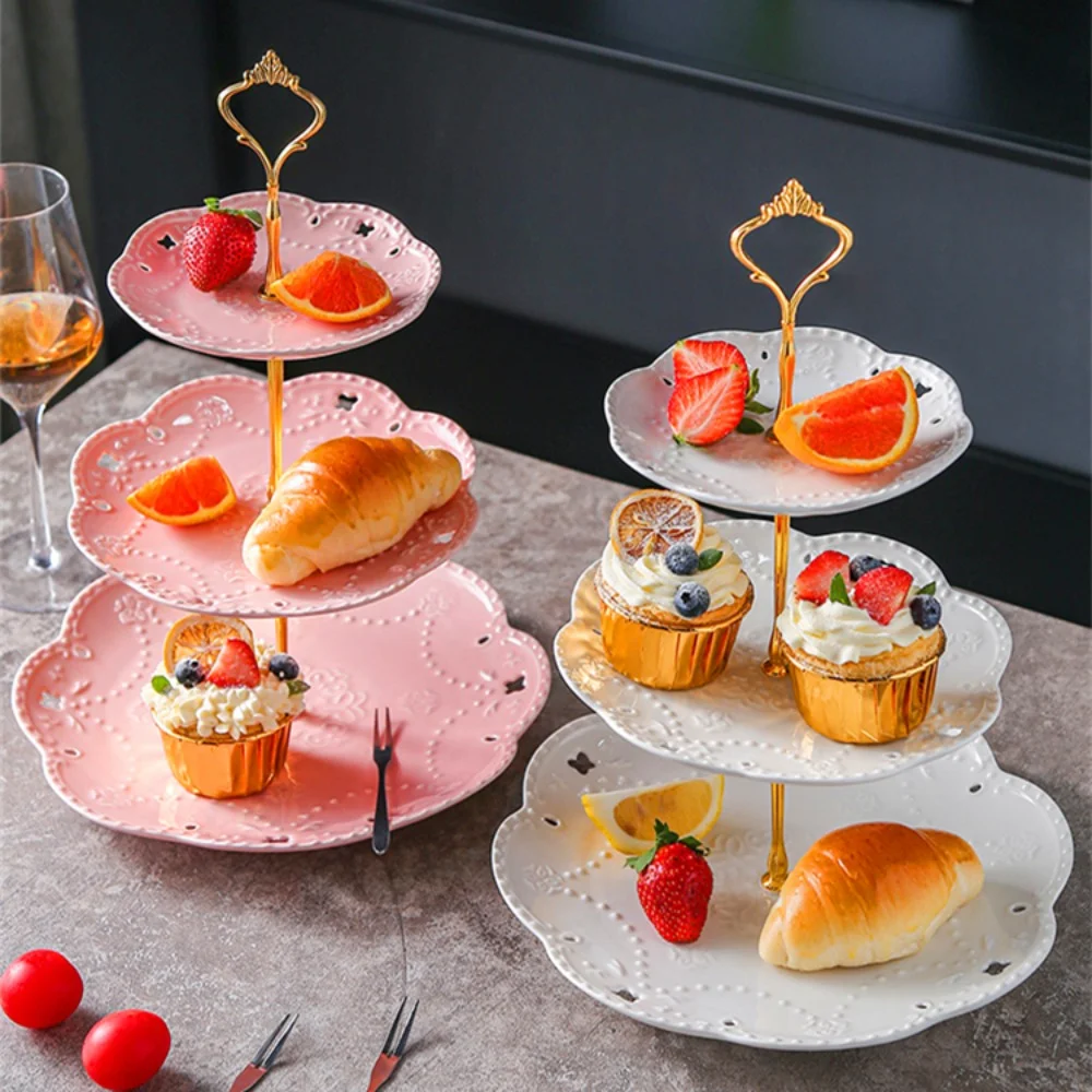 Керамическая тарелка для фруктов европейская трехуровневая торта