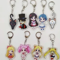 sailor moon anime keychain llaveros cute cartoon girls for bags ornament keyring pendant jewelry accessories wholesale fit women