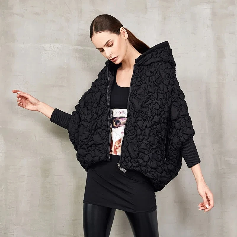 Embroidery Light Luxury Down Jacket Women's Spring New Short Fashion Design Sense Hooded Trendy Cape 90 White Duck Down Coat