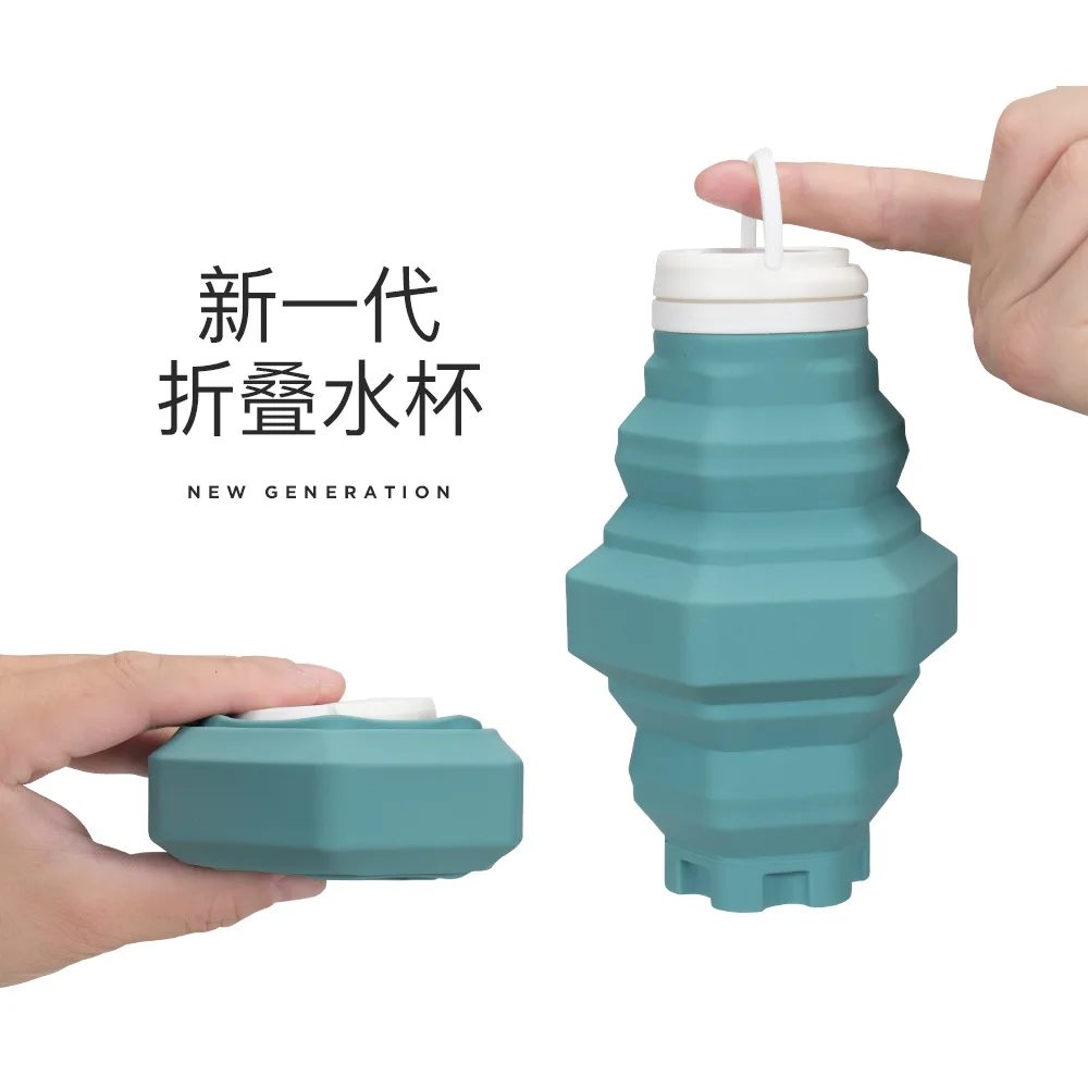 

500ml Sports Water Cup Silicone Folding Water Bottle Portable Outdoor Large-capacity Compressed Water Bottle
