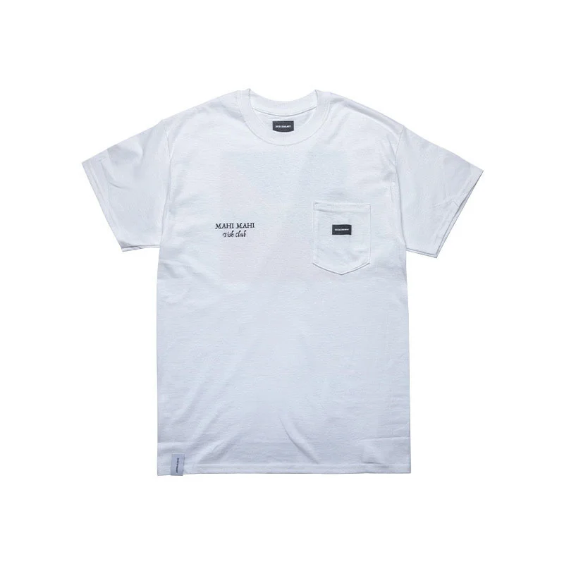 

DESCENDANT DCDT 21SS Summer Limit Block Text Printing Pocket Men's Casual Round Neck Short Sleeved T-shirt