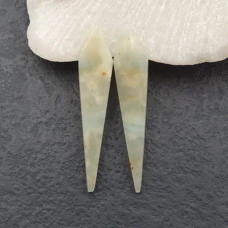 Женские серьги из натурального амазонита 47x10x4 мм | Украшения и аксессуары