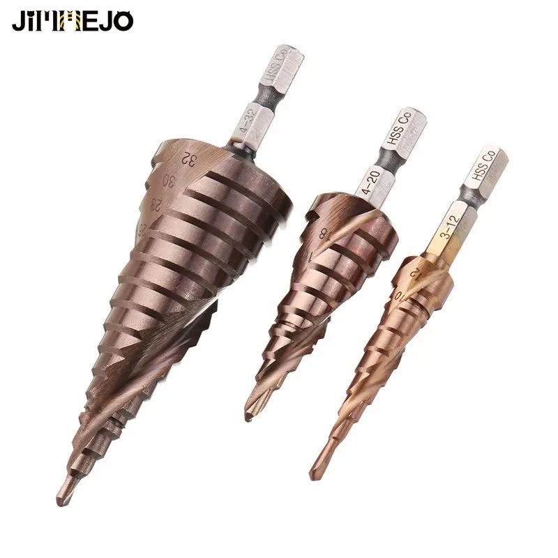 

Кобальтовые ступенчатые сверла M35, 3-12/4-20/4-32 мм, набор сверл из быстрорежущей стали, многофункциональные спиральные треугольные шестигранные хвостовики из нержавеющей стали