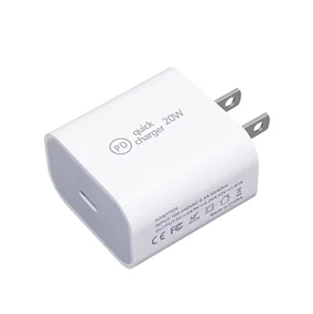 Фото 20-ваттное настенное зарядное устройство USB-C, адаптер быстрой зарядки PD, компактный однопортовый блок питания USB-C для дома, офиса и путешествий. №1