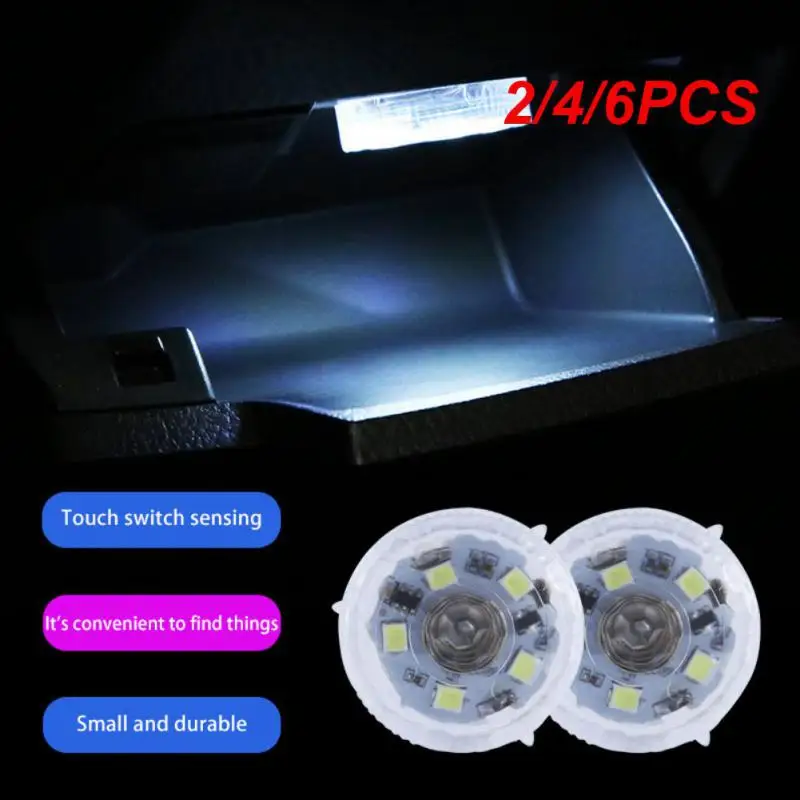 

2/4/6PCS Mini Led Night Light Touch Sensitive Small Lamp Car High Brightness Bedside Indoor Lighting Reading Kitchen Cabinets