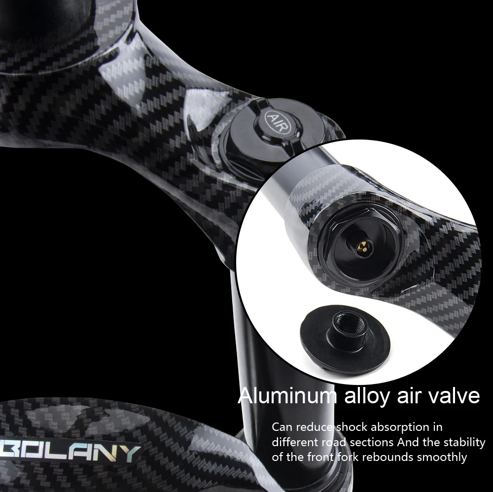 Вилка BOLANY для пневматической подвески Велосипедная вилка с узором из углерода 27