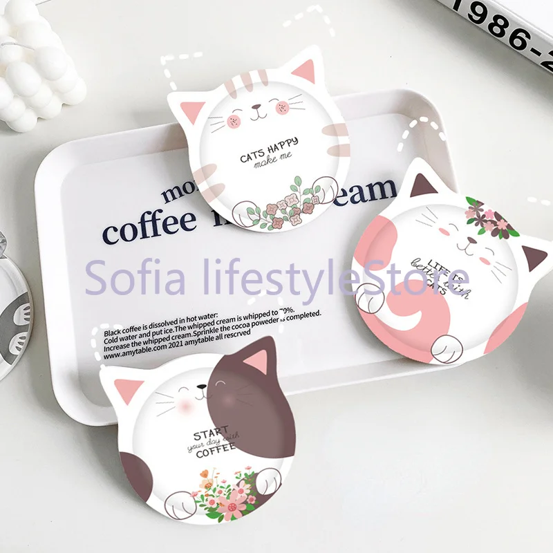 Подставка под чашку в форме кошки коврик подставка для чашки кофе столовые