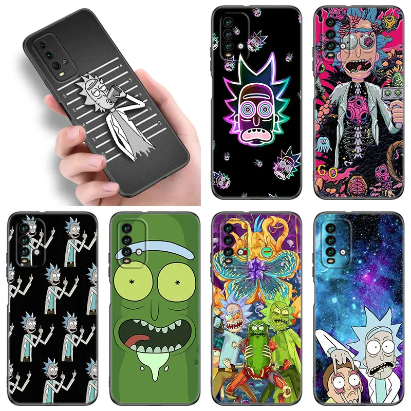 Черный силиконовый чехол с рисунком аниме R-Ricks и Pic для Xiaomi Redmi 10 Prime A1 A2 Plus 9 9A 9C 9T 10A