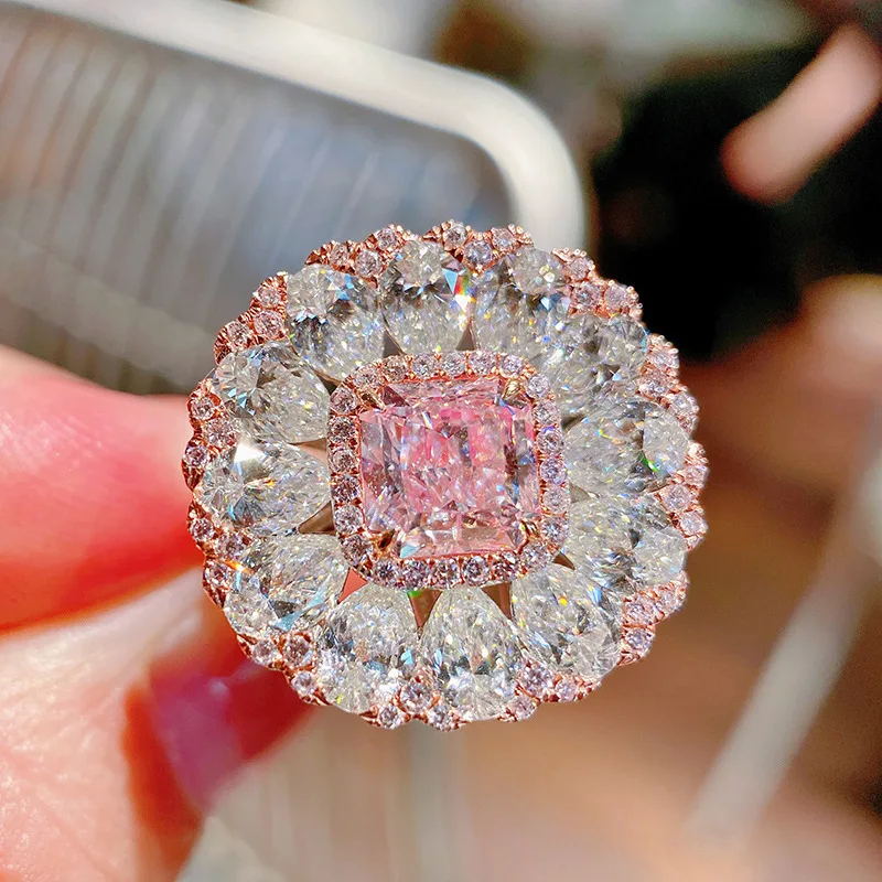 

Cherry Blossom Colorful Treasure Ring School Teacher Gift Items With Free Shipping Women Luxury Fine Jewelry 925 Sterling Silver